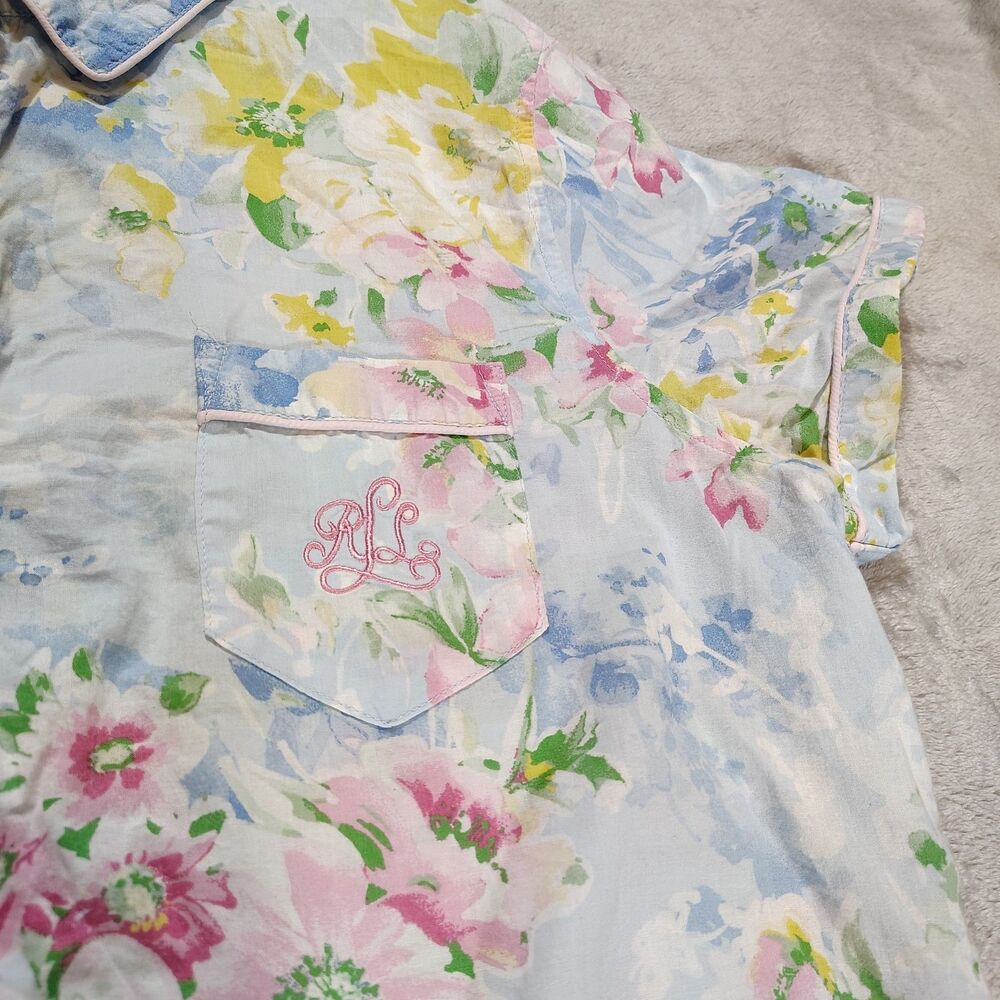 Lauren Ralph Lauren Floral Pajama Set Romantic Sleepwear XL L Cottagecore Soft - Picture 4 of 13